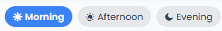 Visual schedule broken into morning, afternoon, and evening chunks